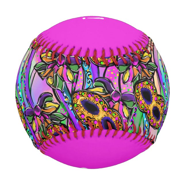 Pelota De Béisbol Mardi Gras (Anverso)