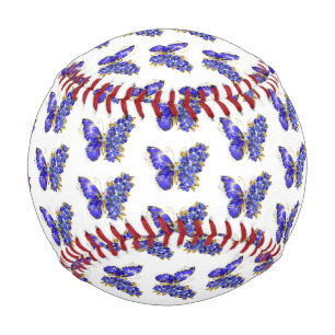 Pelota De Béisbol Mariposa Flor Zafiro