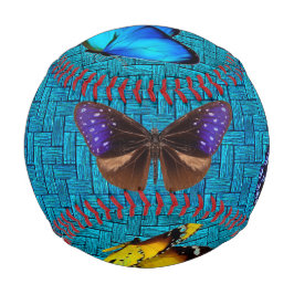 Pelota De Béisbol Mariposas en el béisbol turquesa