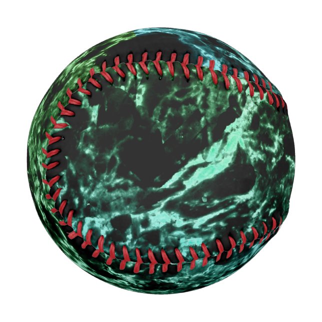 Pelota De Béisbol Mármol verde en negro (Anverso izquierdo)