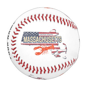 Pelota De Béisbol Massachusetts United States Retro Map Vintage USA