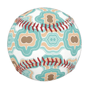 Pelota De Béisbol Medallón marrón/azul/tan colorido
