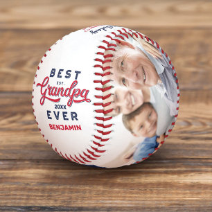 Pelota De Béisbol Mejor abuelo jamás   Fotos de cumpleaños y monogra