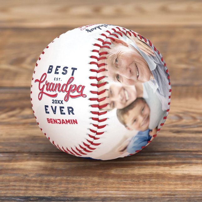 Pelota De Béisbol Mejor abuelo jamás | Fotos de cumpleaños y monogra (Subido por el creador)