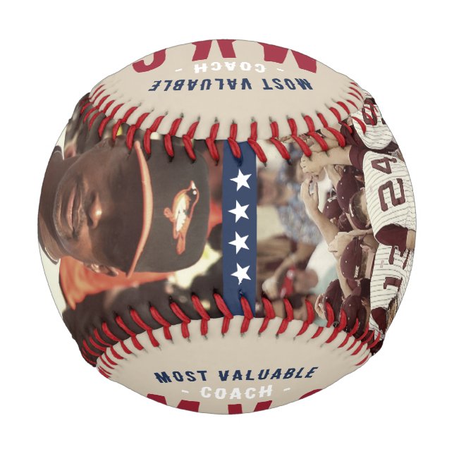 Pelota De Béisbol Mejor entrenador de béisbol de Personalizado compl (Reverso)
