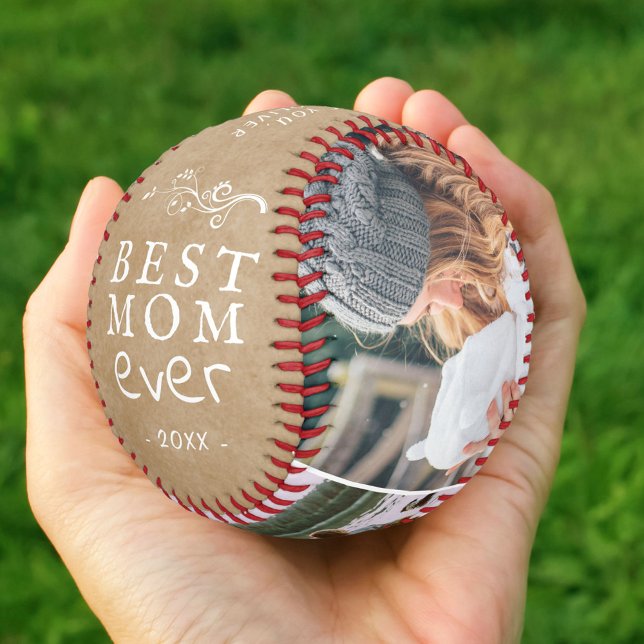 Pelota De Béisbol Mejor Foliage Rústico De Mamá 3 Fotos Personalizad (Subido por el creador)