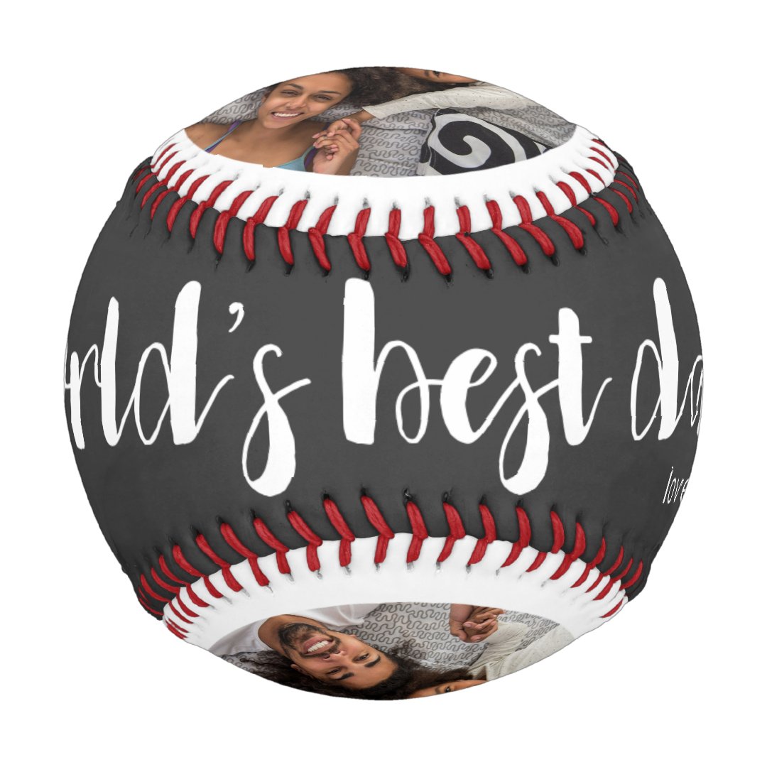 Pelota De Béisbol Mejor foto, año y nombre de papá del mundo | Zazzle.es