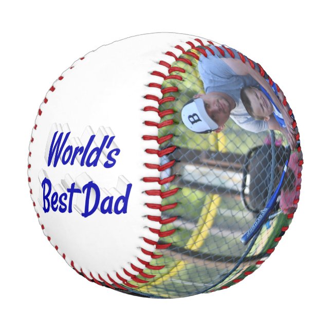 Pelota De Béisbol Mejor foto de papá Padres Día azul (Angular)