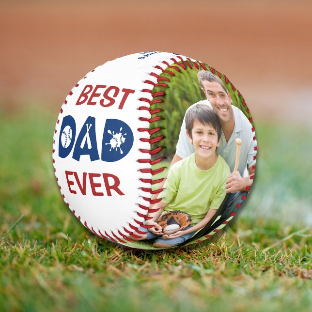 Pelota De Béisbol Mejor foto de papá Personalizado de nombre persona (Subido por el creador)