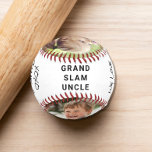 Pelota De Béisbol Mejor foto de tío<br><div class="desc">Celebra a un tío amante del béisbol con este béisbol personalizado que incluye 2 fotos familiares de sus sobrinas y sobrinos,  "I Love You" o "We Love You" y "Grand Slam Uncle" . También puede agregar nombres y el año en un guión de estilo manuscrito como firma.</div>