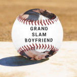 Pelota De Béisbol Mejor Novio de la Historia<br><div class="desc">Navidades divertidos,  San Valentín,  aniversario o regalo de cumpleaños para el mejor novio de la historia,  este béisbol personalizado incluye dos fotos,  "Grand Slam Boyfriend",  y tus nombres en una tipografía simple y moderna.</div>