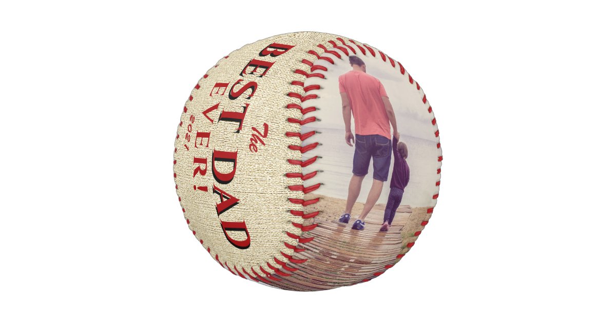 Pelota De Béisbol Mejor Padre Rústico Nombrar la foto del Día del Pa ...