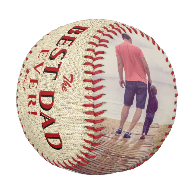 Pelota De Béisbol Mejor Padre Rústico Nombrar la foto del Día del Pa ...