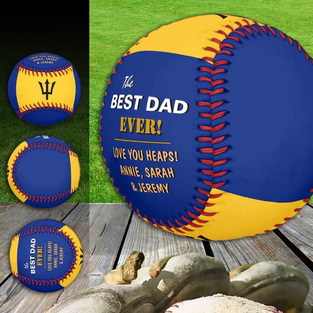 Pelota De Béisbol Mejor papá de Barbados, papá patriótico, bandera d (Subido por el creador)