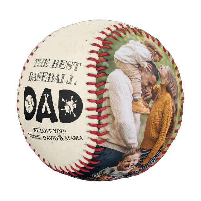Pelota De Béisbol Mejor Papá De Béisbol Crea Tu Propia Foto De Béisb (Angular)