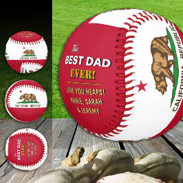 Pelota De Béisbol Mejor Papá de California, Estados Unidos patriótic