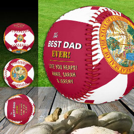 Pelota De Béisbol Mejor Papá de Florida, Estados Unidos patriótico,