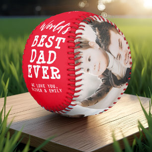 Pelota De Béisbol Mejor Papá del Mundo 3 Fotografía Collage Recuerdo