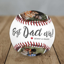 Pelota De Béisbol Mejor Papá del Mundo 4 Collage de Fotos Día del Pa