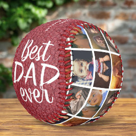 Pelota De Béisbol Mejor Papá del Mundo Cuero Rojo Impreso 6 Fotos Co