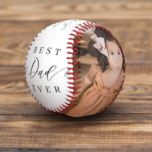 Pelota De Béisbol Mejor Papá Elegante Guión 2 Fotos Nombres y Año