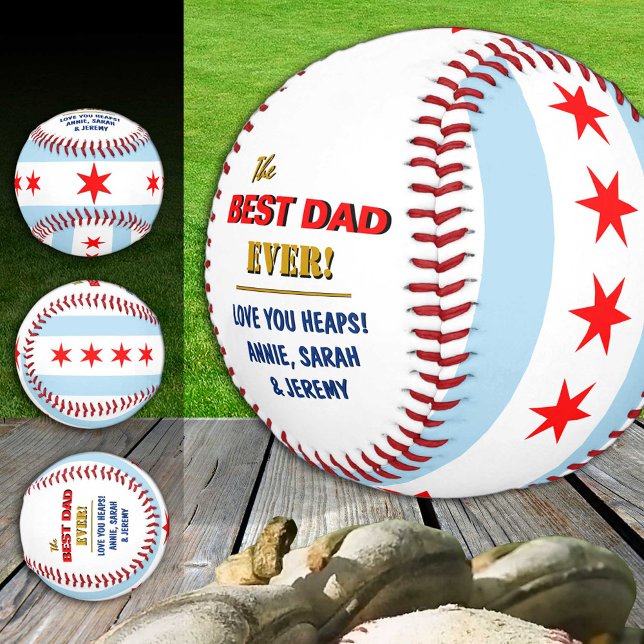 Pelota De Béisbol Mejor Papá, Estados Unidos patriótico, Bandera de  (Subido por el creador)