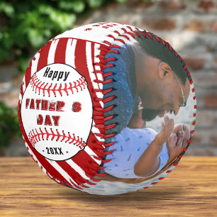 Pelota De Béisbol Mejor Papá Feliz Día del Padre Día Red Stripes 2 F