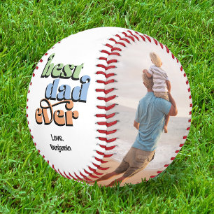 Pelota De Béisbol Mejor Papa jamás retro texto 2 fotos