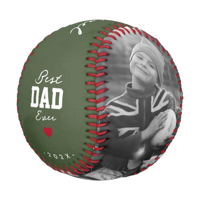 Pelota De Béisbol Mejor Papá Moderno Jamás Nombre Personalizado Verd (Angular)