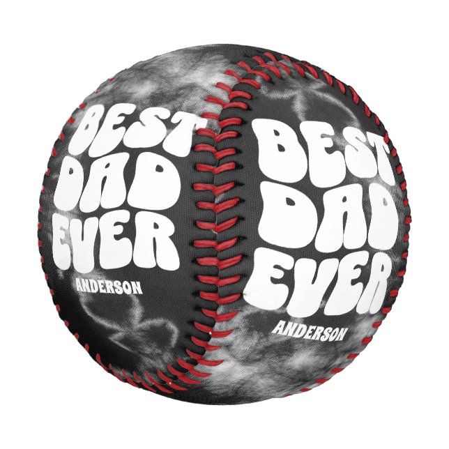 Pelota De Béisbol Mejor Papá Nacido Negro (Angular)