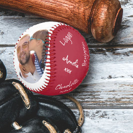Pelota De Béisbol Mejor Papa nunca rojo 2 foto firmada béisbol