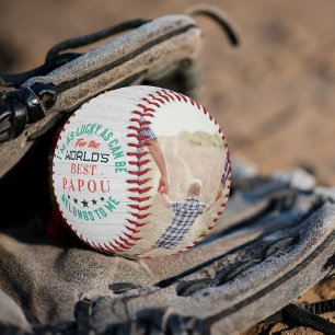 Pelota De Béisbol Mejor Papou   Fotos familiares personalizadas