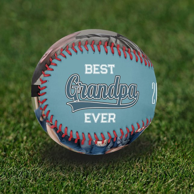 Pelota De Béisbol Mejor regalo de béisbol para el abuelo (Best Grandpa Ever Baseball great gift for Father's Day or Grandparent's Day. Blue Sporty sentimental)