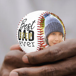 Pelota De Béisbol Mejor Stepdad de Tipografía 2 Foto Oro Negro
