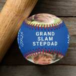 Pelota De Béisbol Mejor Stepdad Personalizada Foto Béisbol Azul<br><div class="desc">Celebra un padrastro amante del béisbol con este béisbol azul "grand slam" personalizado con texto blanco. Puedes personalizar fácilmente con dos fotos (recortar con el tema en el medio antes de subir para obtener el mejor resultado), personalizar la expresión "Te amo" o "Te queremos", ya sea que se llame "Papá",...</div>