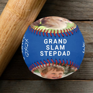 Pelota De Béisbol Mejor Stepdad Personalizada Foto Béisbol Azul