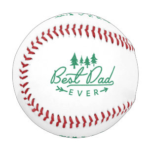 Pelota De Béisbol Mejor tipografía verde de papá con árboles