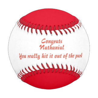 Pelota De Béisbol Mensaje de nombre de felicitaciones Personalizado