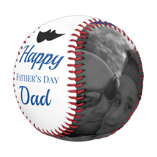 Pelota De Béisbol Mensaje fotográfico del Día del Padre Moderno (Angular)