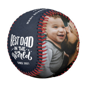 Pelota De Béisbol Mensaje personal de 2 fotos de "Mejor Papá En El M