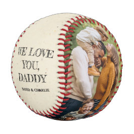 Pelota De Béisbol Mensaje personalizado y foto Día del Padre