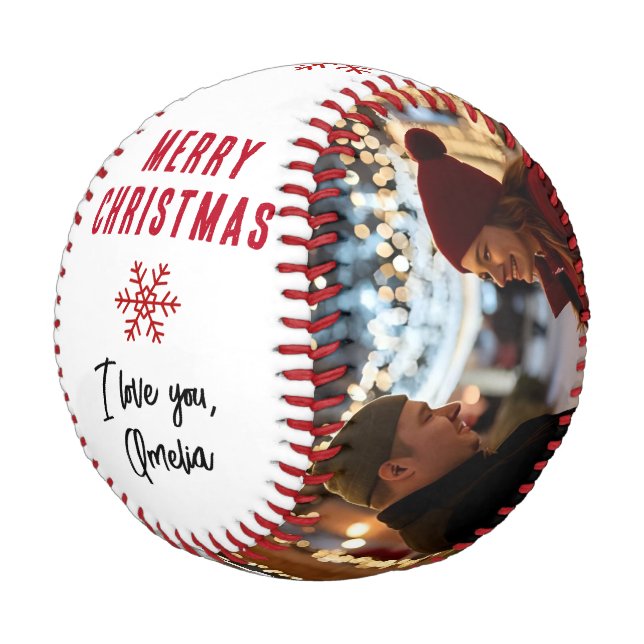 Pelota De Béisbol Merry Christmas 2 Photo Collage Boyfriend (Angular)