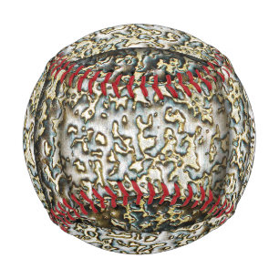 Pelota De Béisbol Metalizado aspecto de acero quemado en plata dorad