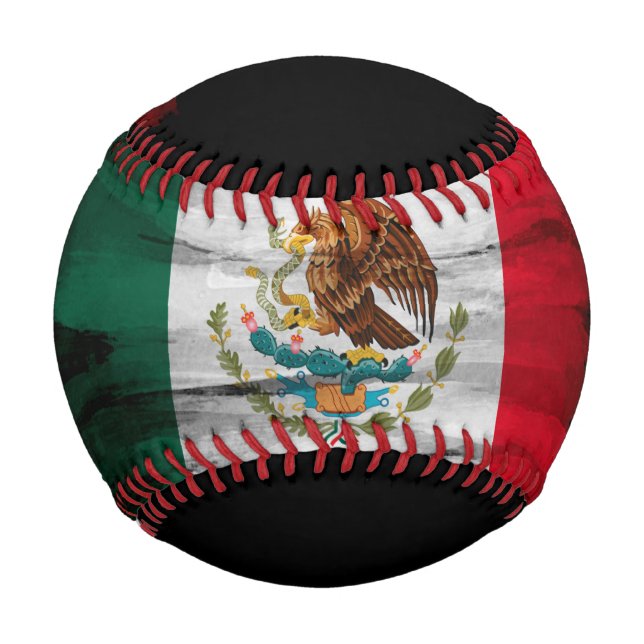 Pelota De Béisbol Mexico flag brush stroke, national flag (Anverso)
