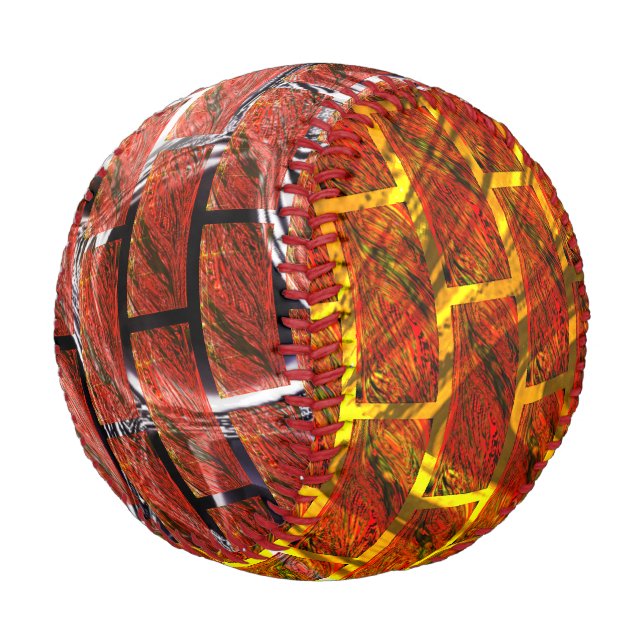 Pelota De Béisbol Mezclar el efecto rojo manchado, dorado o ladrillo (Angular)