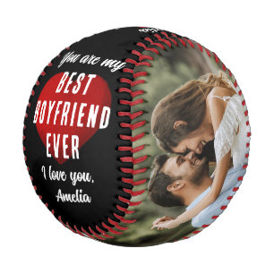 Pelota De Béisbol Mi mejor novio, el corazón rojo, 2 fotos