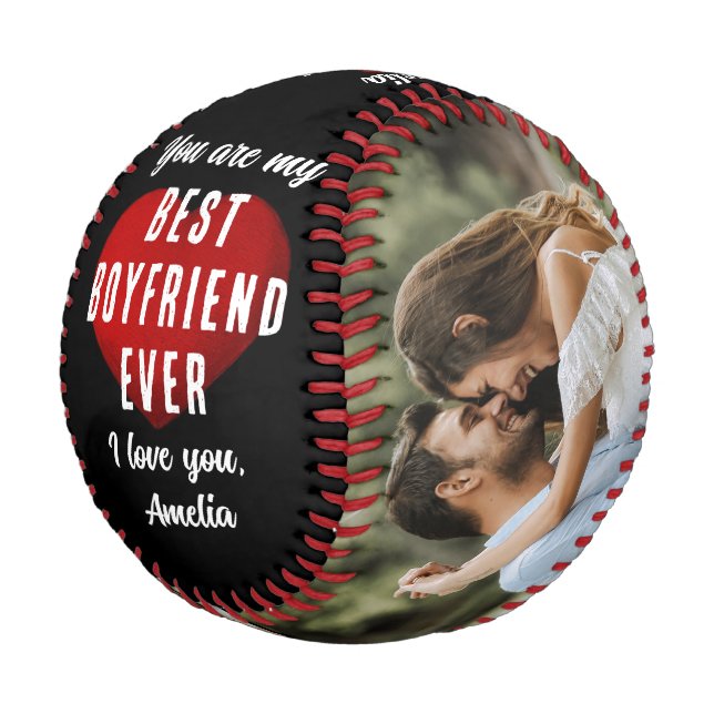Pelota De Béisbol Mi mejor novio, el corazón rojo, 2 fotos (Angular)