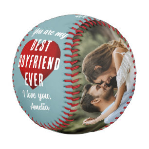Pelota De Béisbol Mi mejor novio siempre Corazón Rojo 2 Fotos 