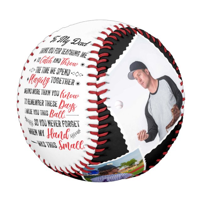 Pelota De Béisbol Mi Papá Gracias Por Enseñarme Béisbol 4 Fotos (Angular)