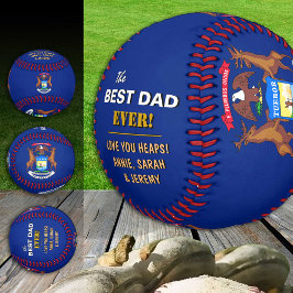 Pelota De Béisbol Michigan Mejor Papá, Estados Unidos patriótico, Ba